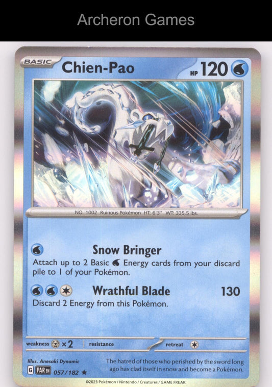 Pokemon Card Chien-Pao PAR 057/182 R Paradox Rift Holo