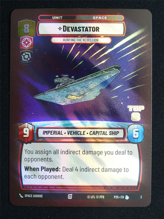 Devastator 3 P25 Surge Foil Top 8 Promo - Star Wars Unlimited Card #3T8
