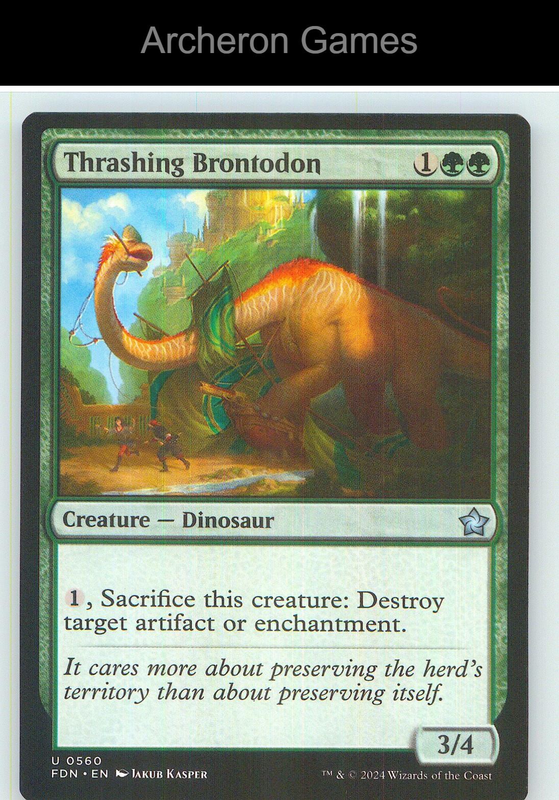 Thrashing Brontodon FDN 560 UC MTG Card NM/EX+
