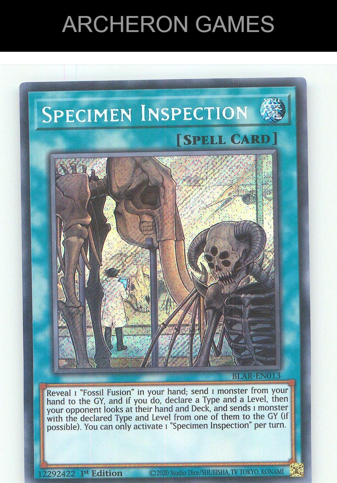 Specimen Inspection SEC YUGIOH Card 1st Edition
