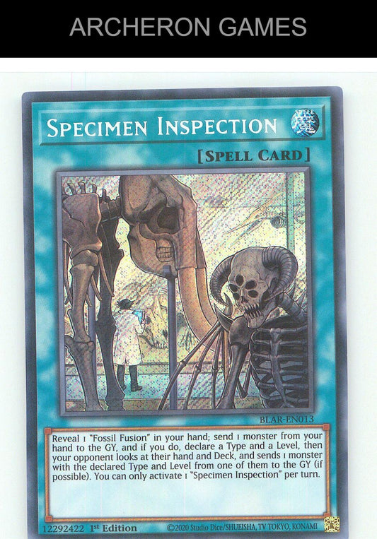 Specimen Inspection SEC YUGIOH Card 1st Edition