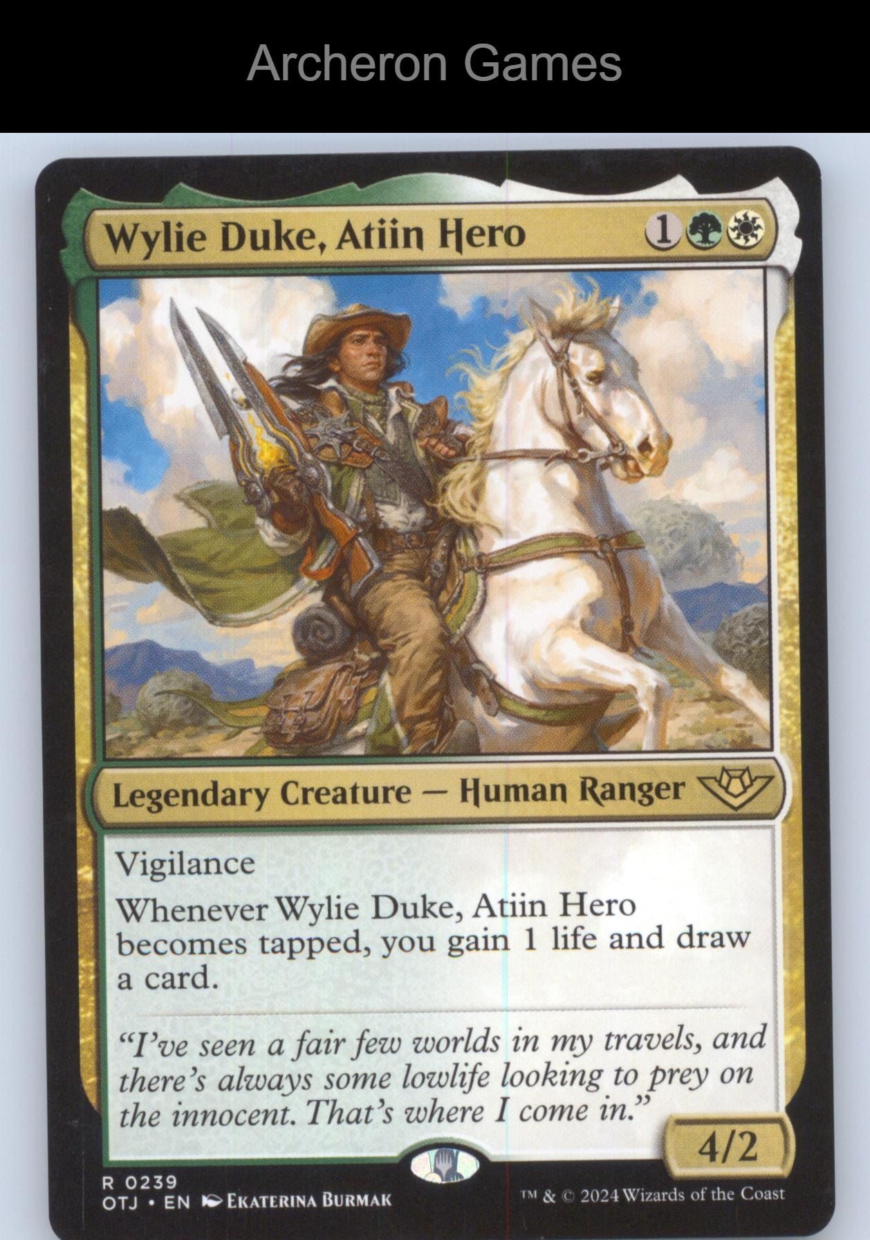 Wylie Duke, Atiin Hero 239 R MTG Card Outlaws of Thunder Junction