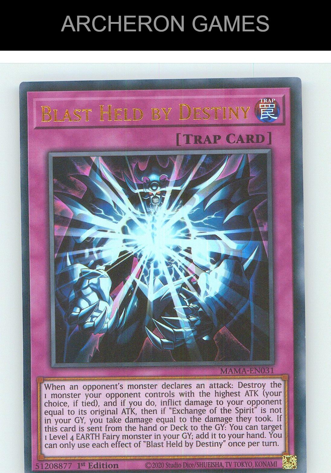 Blast Held by Destiny Ultra Rare YUGIOH Card 1st Edition