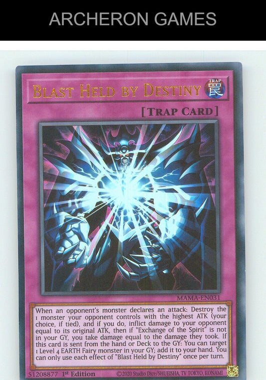 Blast Held by Destiny Ultra Rare YUGIOH Card 1st Edition