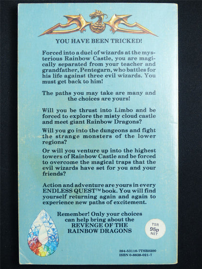 D&D Adventure Book: Revenge of the Rainbow Dragons Endless Quest - Vintage Novel Softback #LU