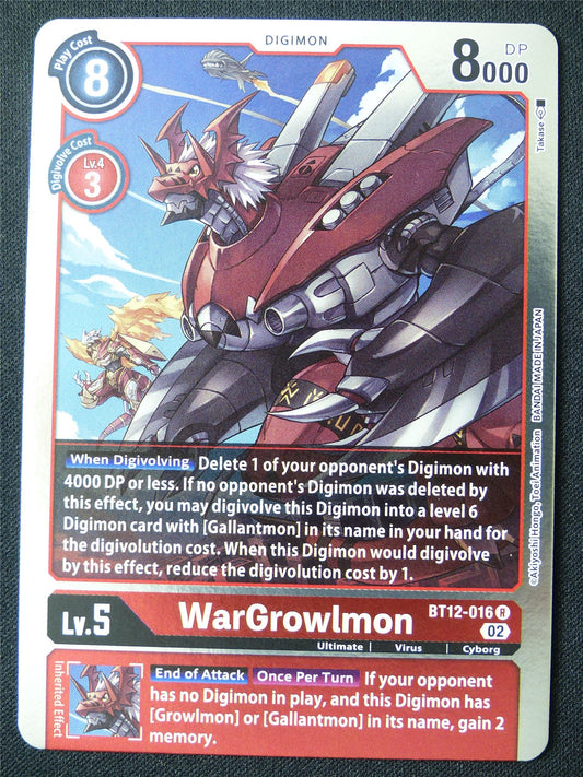 WarGrowlmon BT12-016 R Foil - Digimon Card #17C