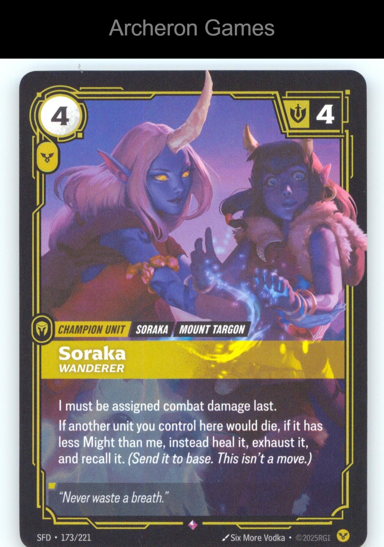 Soraka - Wanderer SFD 173/221 R  Card Spiritforged