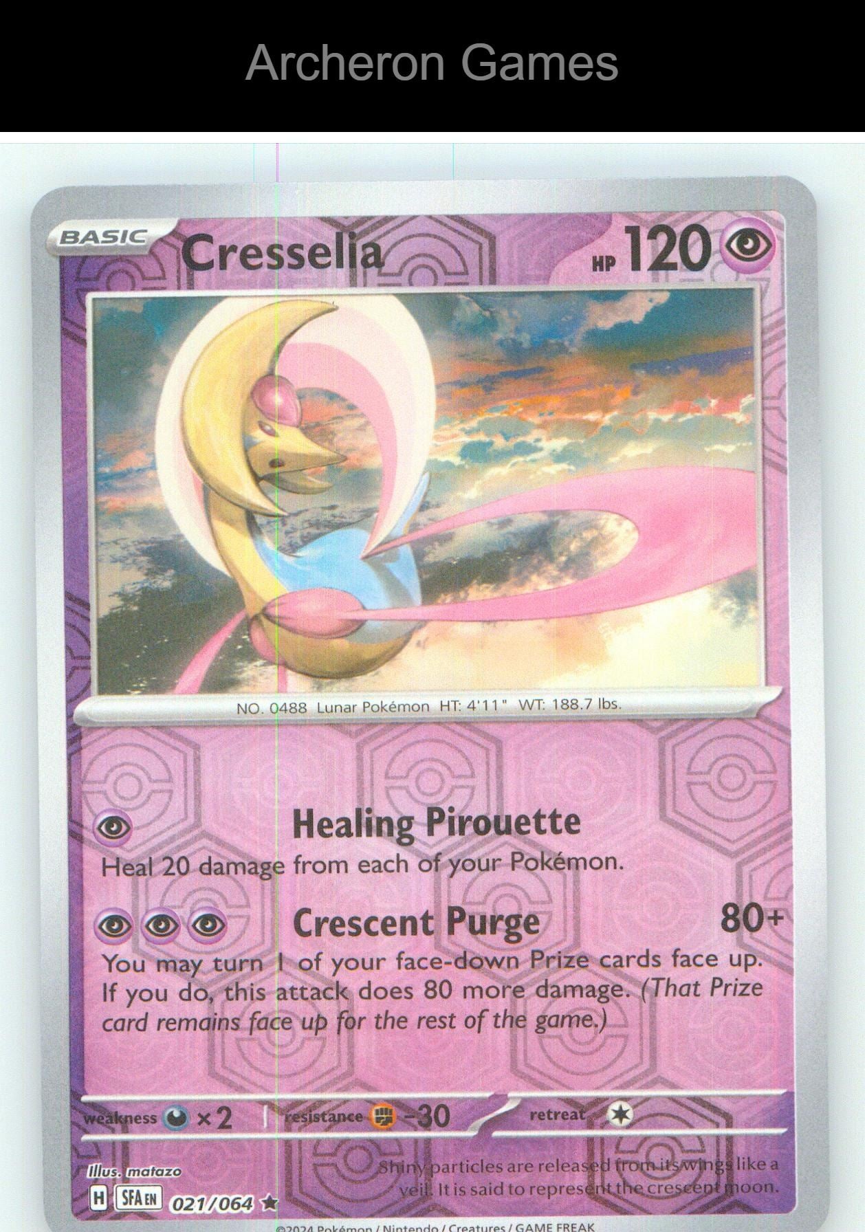 Pokemon Card Cresselia SFA 021/064 R Shrouded Fable Reverse Holo