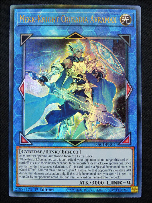 Mekk-Knight Crusadia Avramax RA01 Platinum Rare - 1st ed Yugioh Card #R0