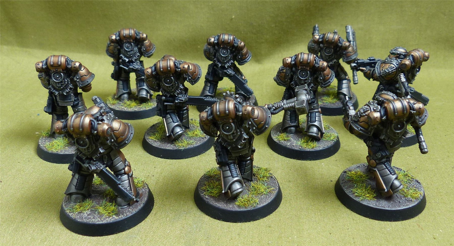 MKIII Tactical Squad with Upgrades set of 10 painted - Iron Hands - Warhammer Horus Heresy #2M7