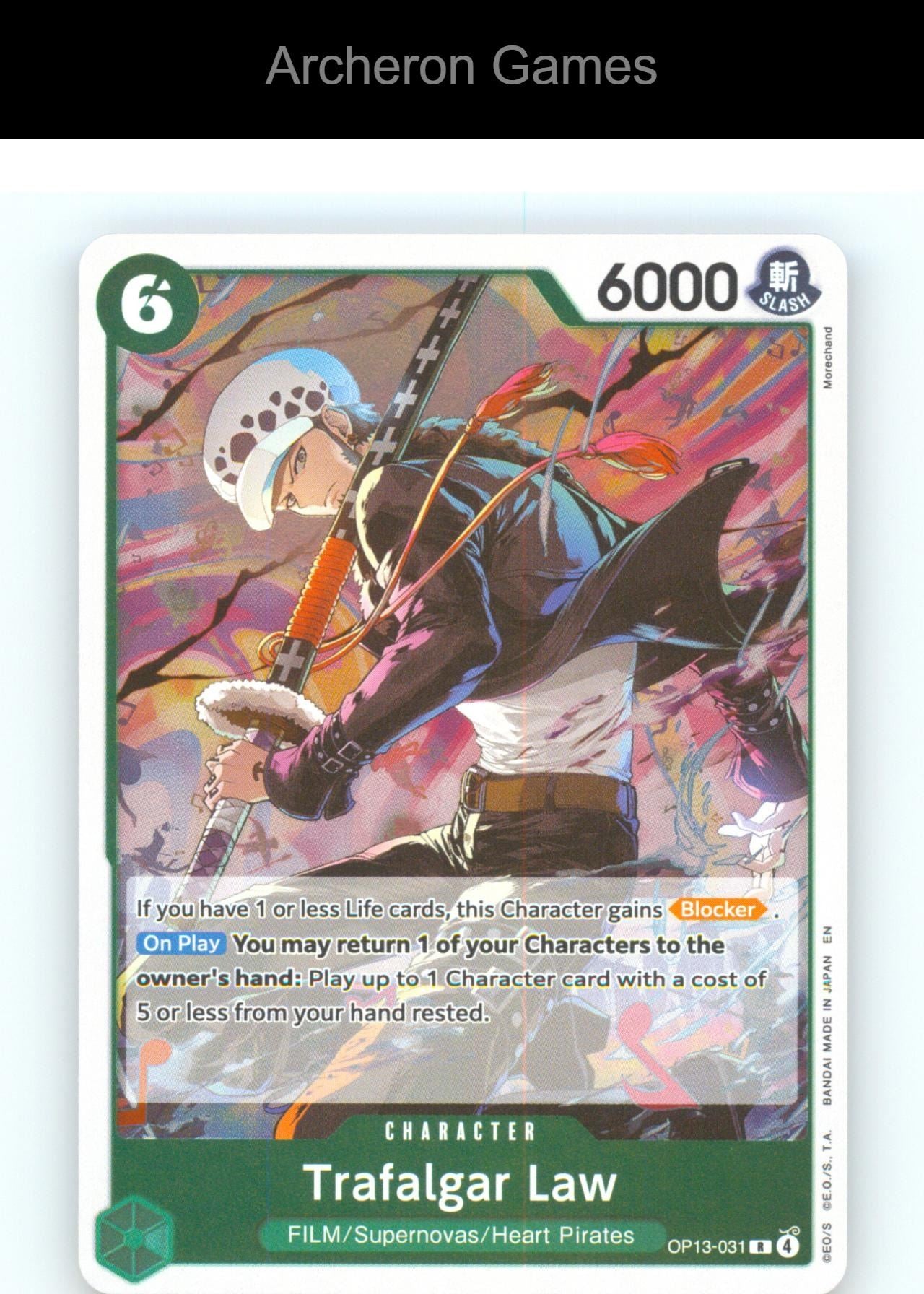 Trafalgar Law OP13-031 R One Piece Card NM/EX+ Foil