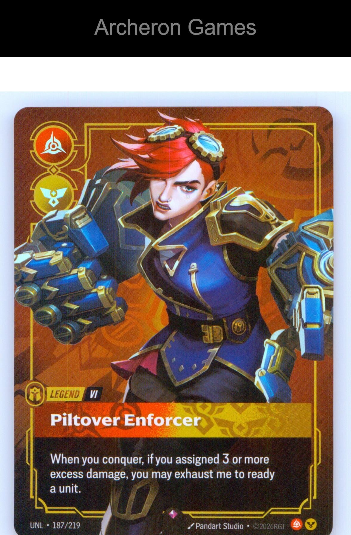 Vi - Piltover Enforcer UNL 187/219 R Unleashed Riftbound Card