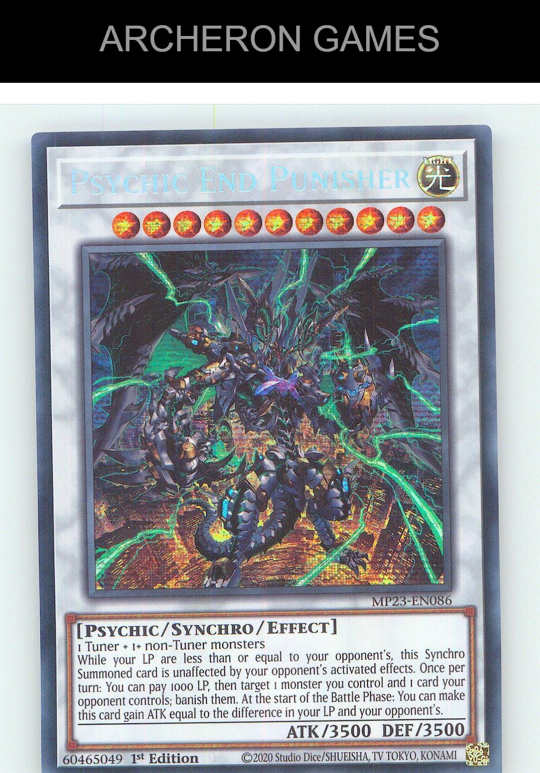 Psychic End Punisher Prismatic Secret Rare YUGIOH Card 1st Edition