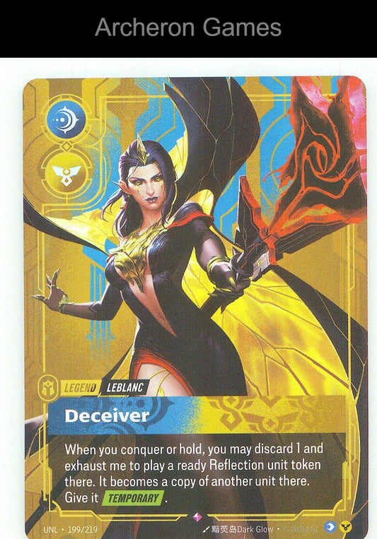 LeBlanc - Deceiver UNL 199/219 R Unleashed Riftbound Card