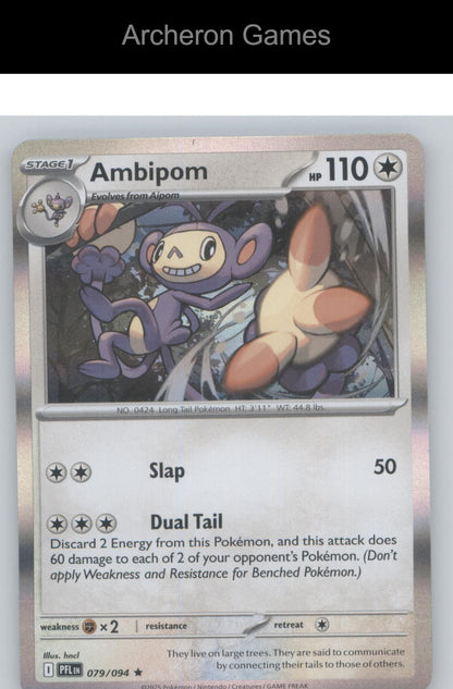 Pokemon Card Ambipom PFL 079/094 R Phantasmal Flames Holo