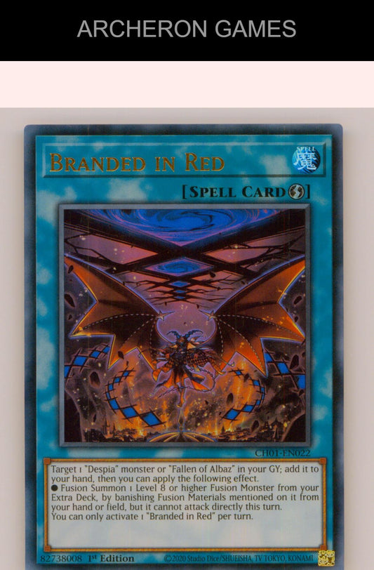 Branded in Red Ultra Rare YUGIOH Card 1st Edition