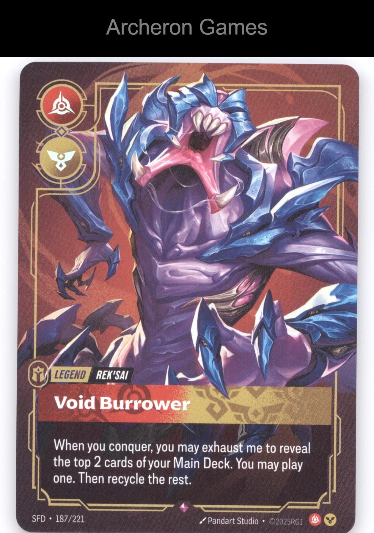 Rek'sai - Void Burrower SFD 187/221 R  Card Spiritforged