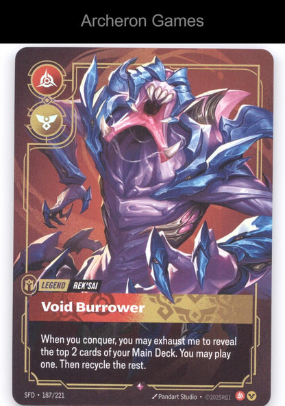 Rek'sai - Void Burrower SFD 187/221 R  Card Spiritforged