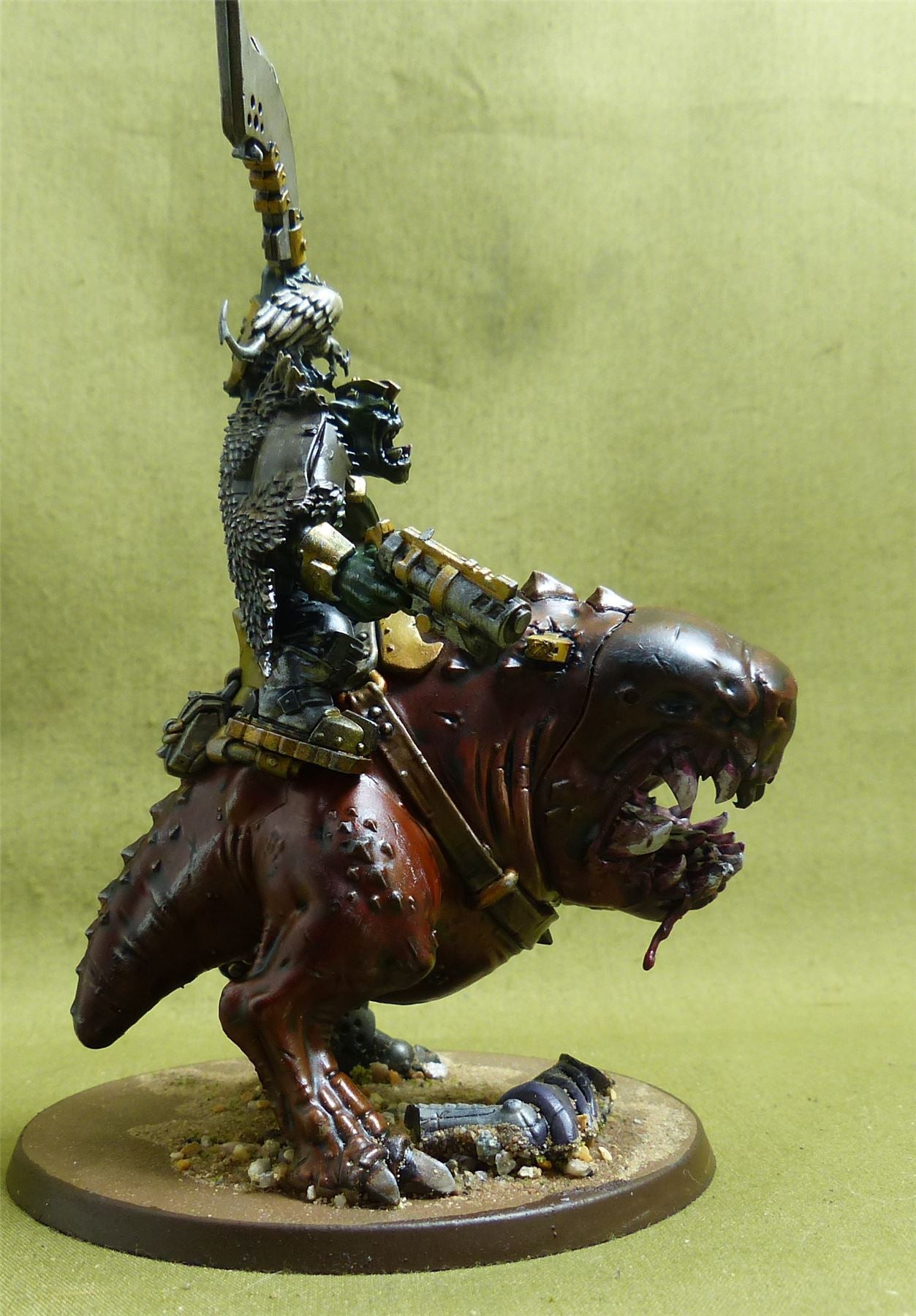 Beastboss on Squigosaur painted - Orks - Warhammer 40K #1IR