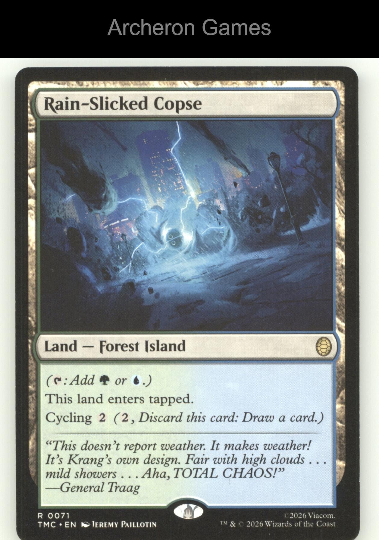 Rain-Slicked Copse TMC 71 R MTG Card Commander: Teenage Mutant Ninja Turtles