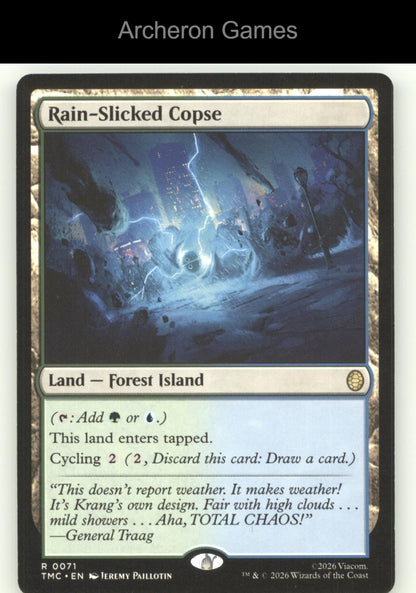 Rain-Slicked Copse TMC 71 R MTG Card Commander: Teenage Mutant Ninja Turtles