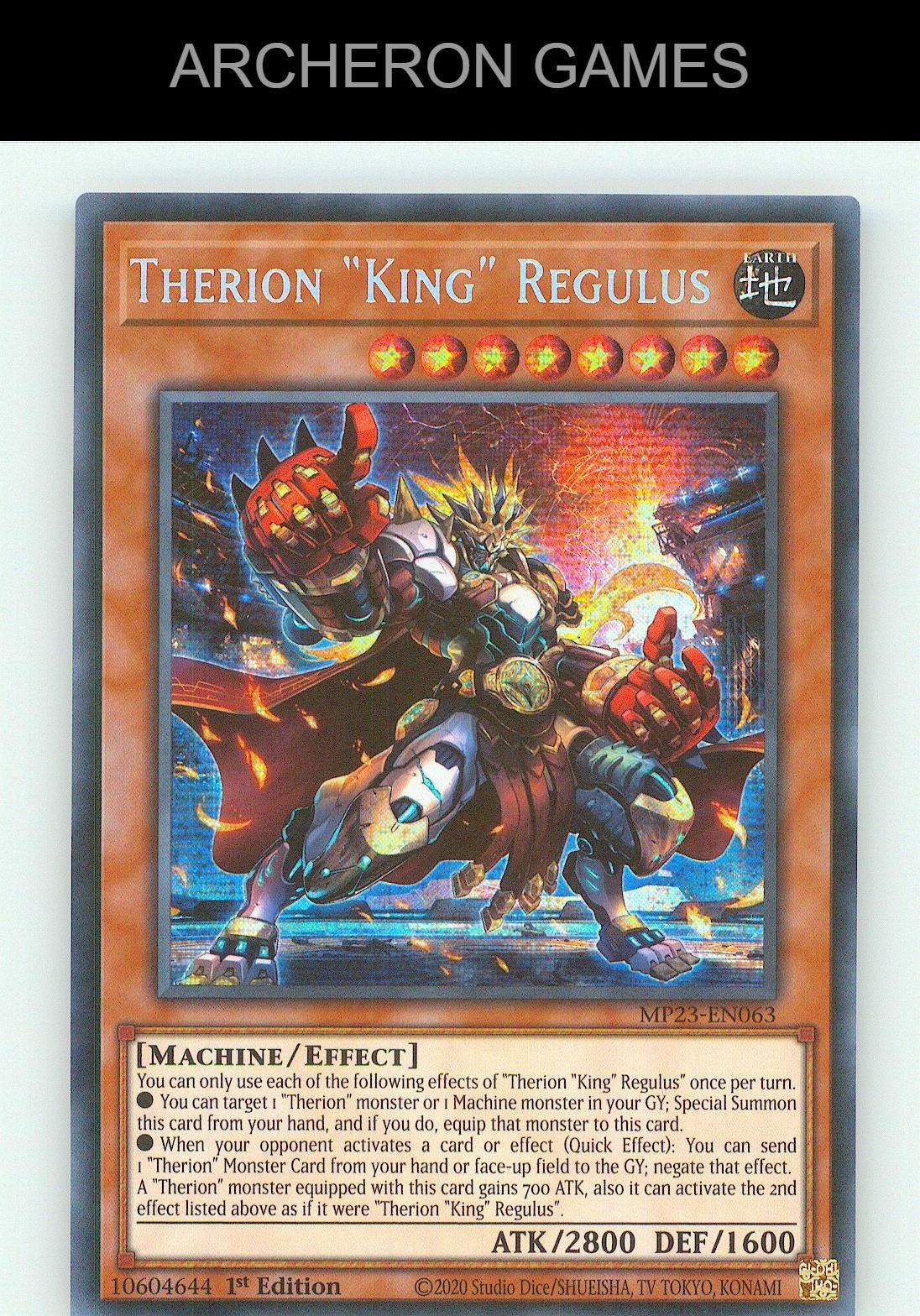 Therion "King" Regulus Prismatic Secret Rare YUGIOH Card 1st Edition