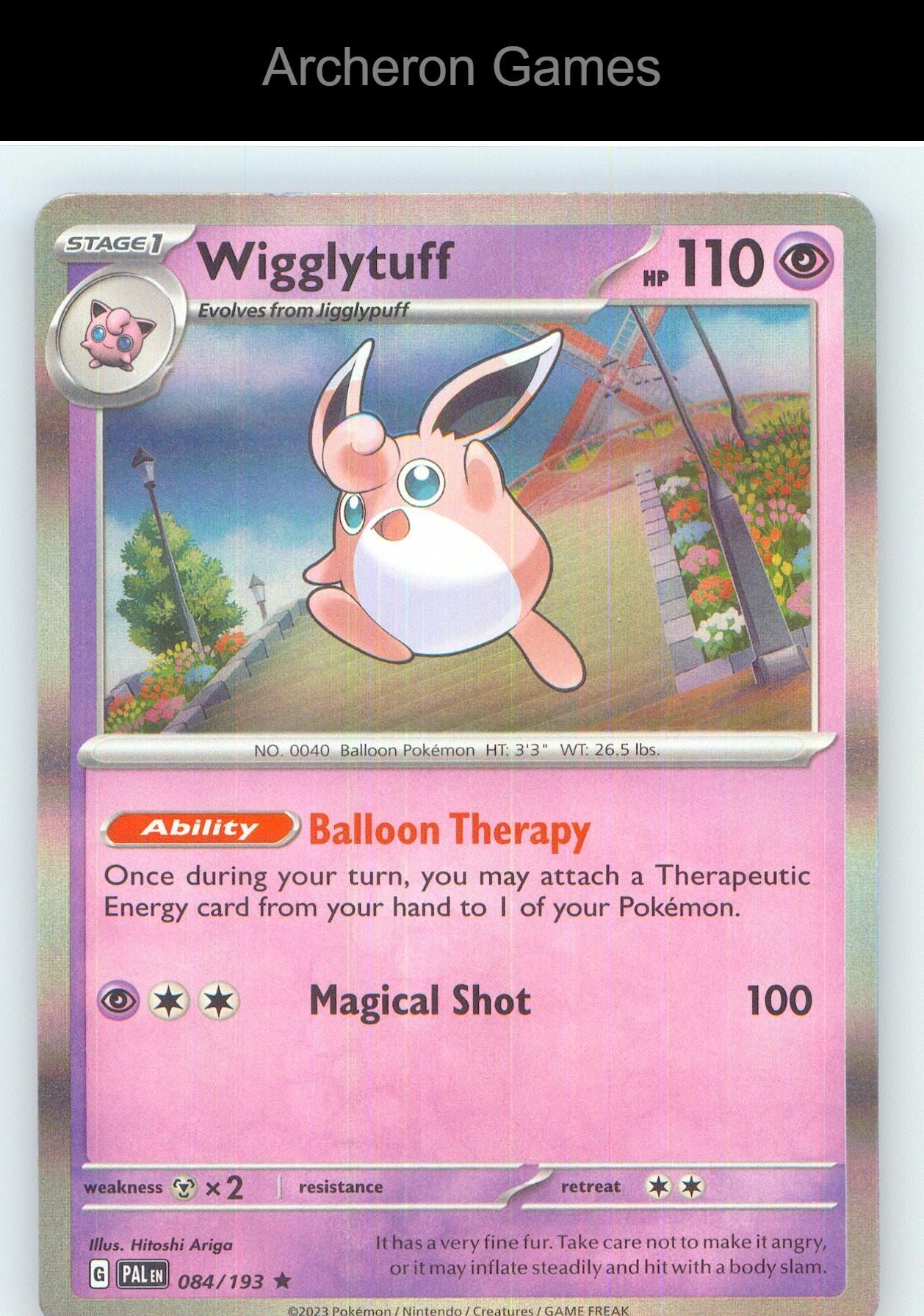 Pokemon Card Wigglytuff PAL 084/193 R Paldea Evolved Holo