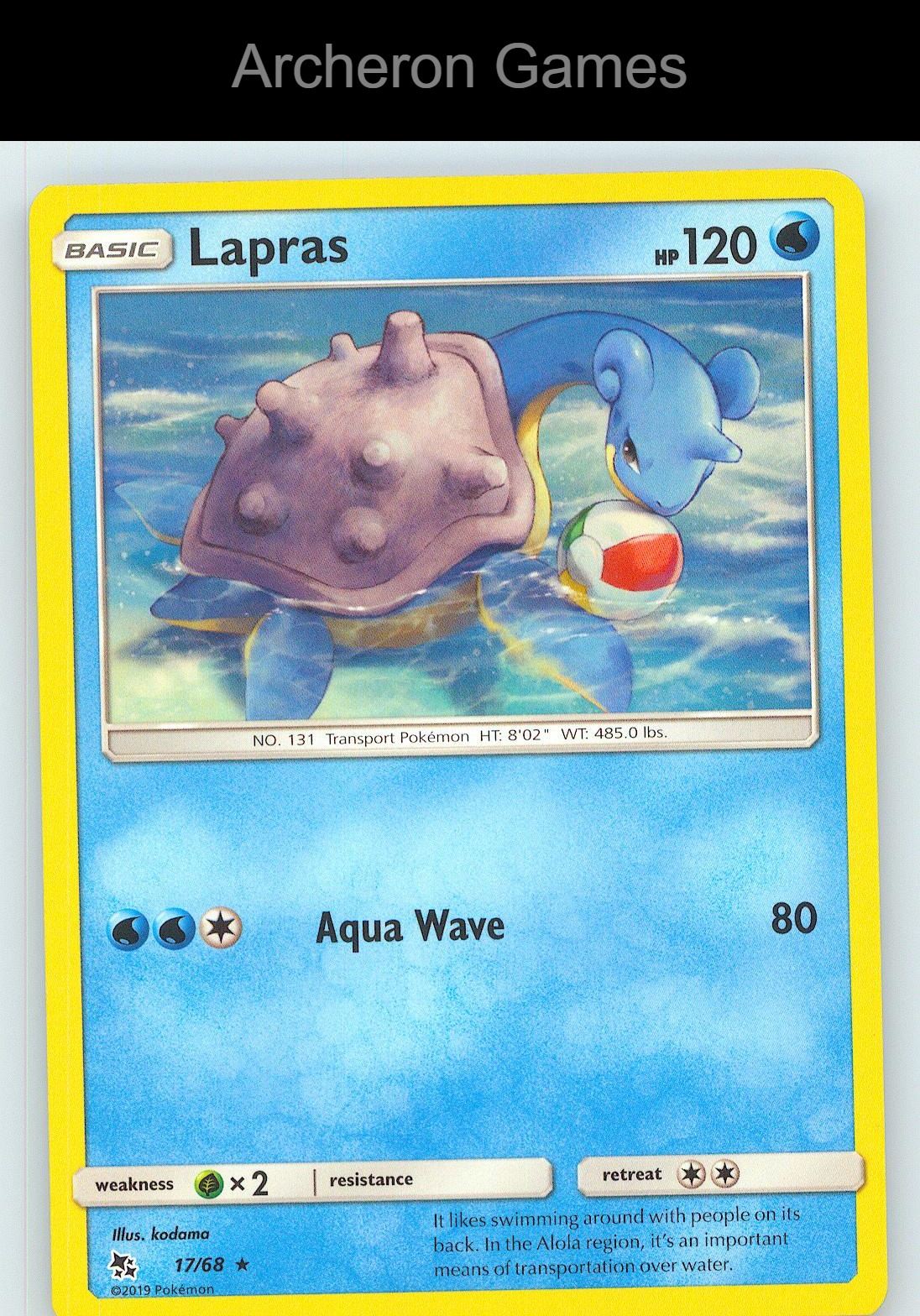 Pokemon Card Lapras HIF 17/68 R Hidden Fates