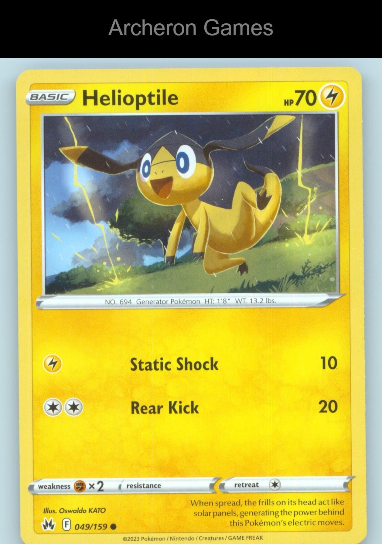 Pokemon Card Helioptile CRZ 049/159 C Crown Zenith