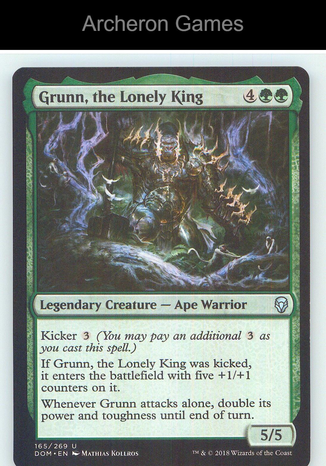 Grunn, the Lonely King DOM 165 UC MTG Card NM/EX+