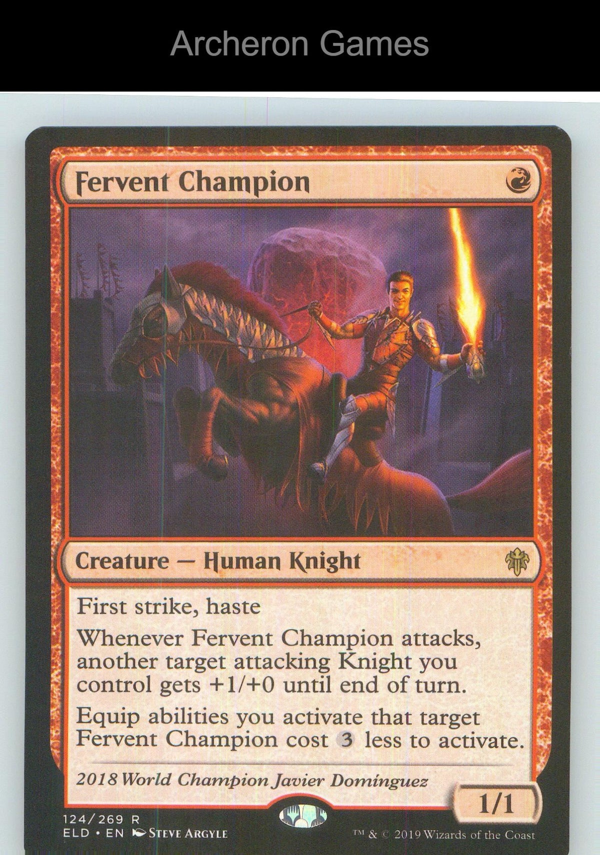 Fervent Champion ELD 124 R MTG Card NM/EX+