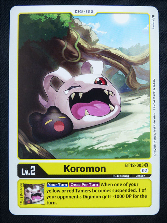 Koromon BT12-003 U - Digimon Card #LJ