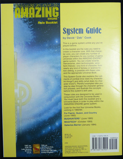 Amazing Engine Rule Booklet: System Guide - AM1 2700 TSR Roleplay Softback #KA
