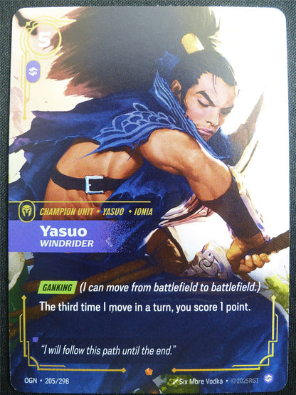 Yasuo Windrider 205/298 Epic Rare Foil - OGN - Riftbound Card #2DY