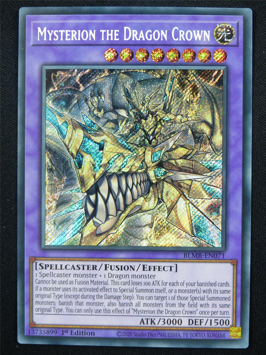 Mysterion the Dragon Crown BLMR Secret Rare - 1st ed Yugioh Card #4IZ