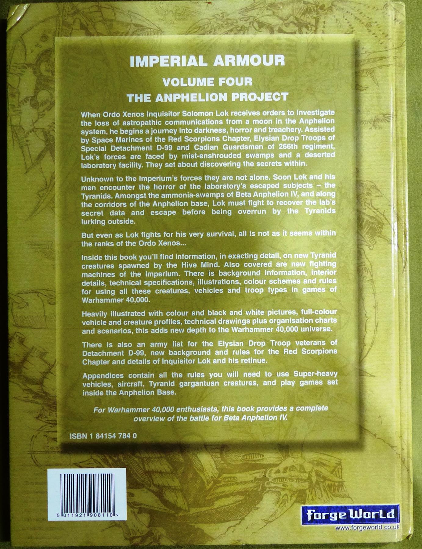 Imperial Armour volume four: The Anphelion Project 1st ed Hardback - Warhammer 40K #1PQ