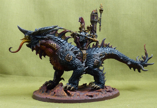 Auric Runesmiter on Magmadroth painted - Fyreslayers - Warhammer AoS #1O2