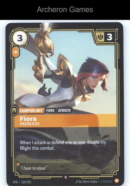 Fiora - Peerless SFD 110/221 R  Card Spiritforged