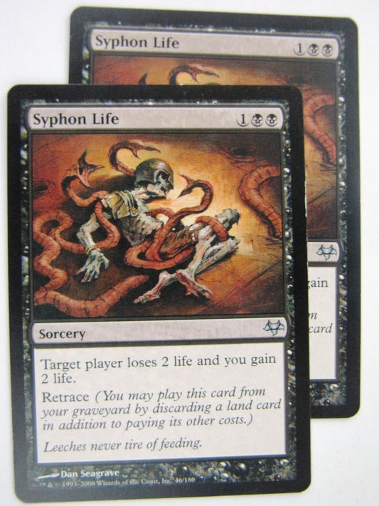 MTG Magic Played Cards: SYPHON LIFE x2 # 8A31