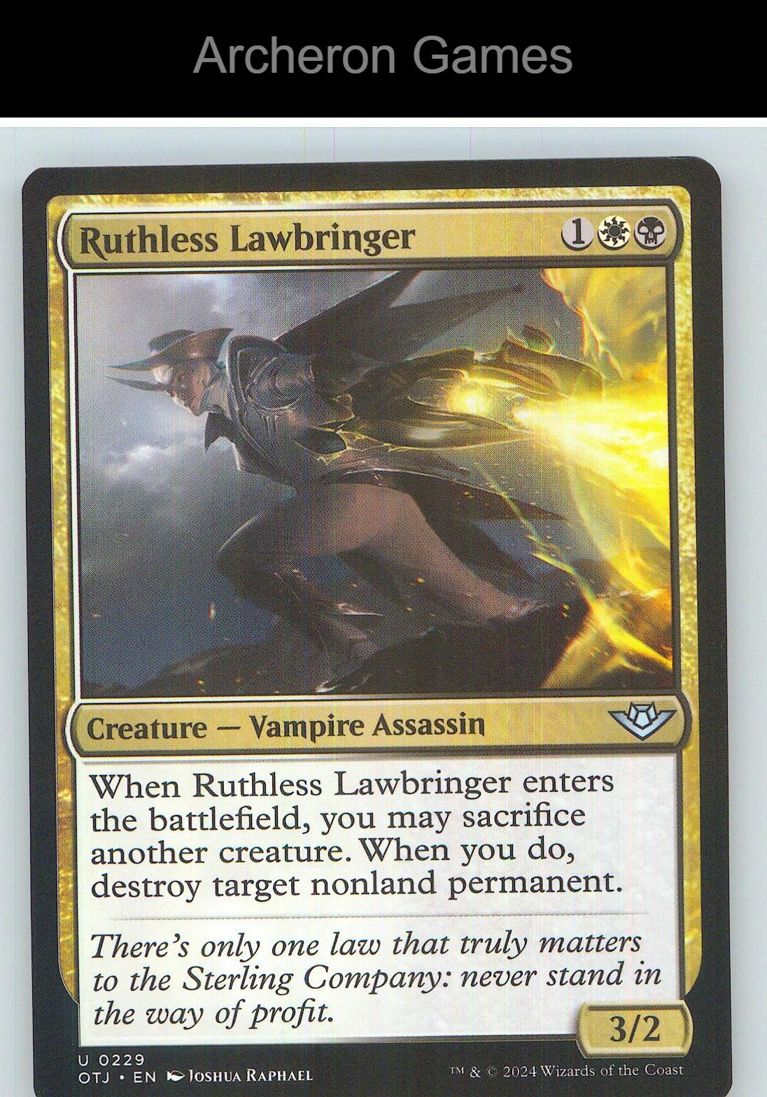 Ruthless Lawbringer OTJ 229 UC MTG Card NM/EX+