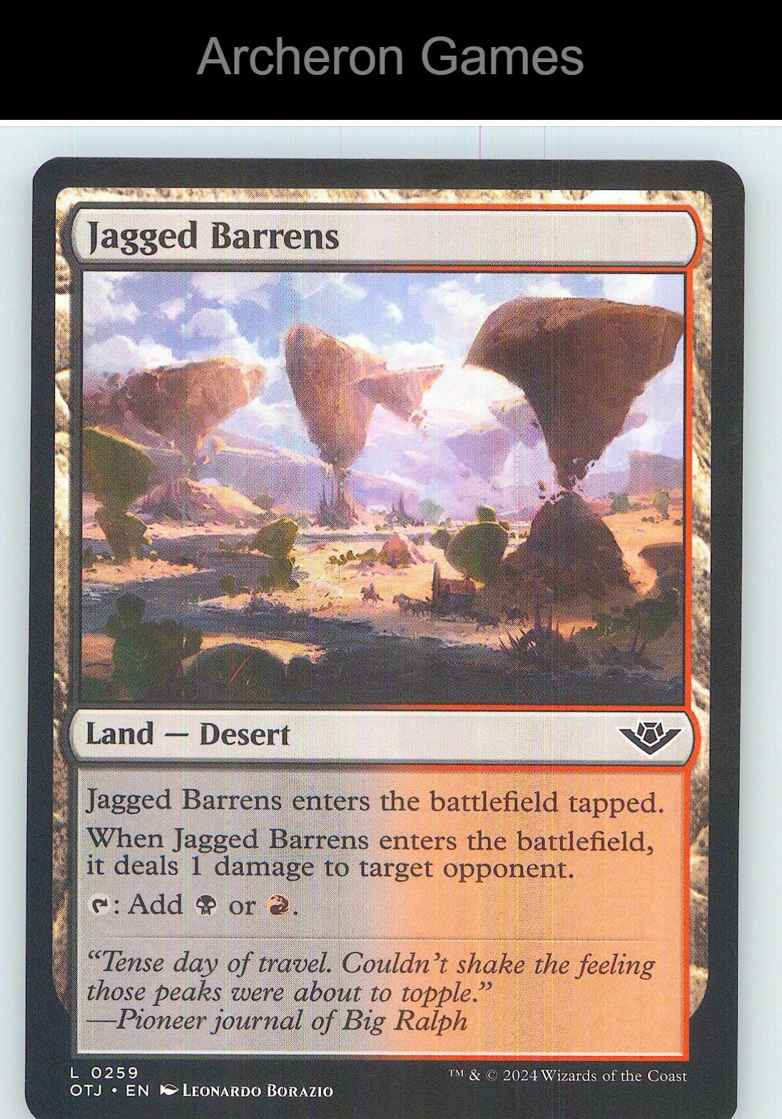 Jagged Barrens OTJ 259 Land MTG Card NM/EX+