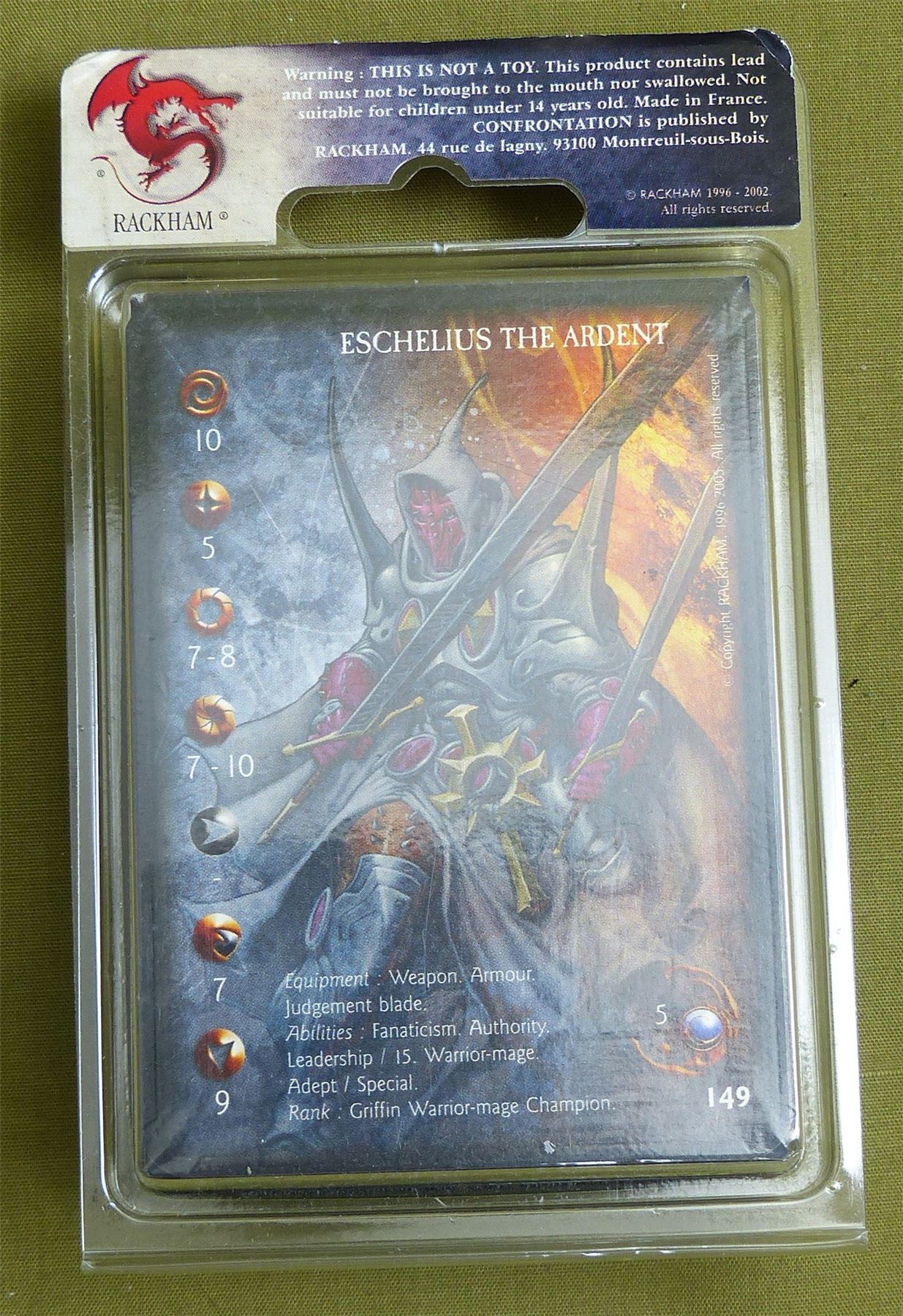 Confrontation: Eschelius the Ardent Blister - Rackham Metal Minis OOP #264