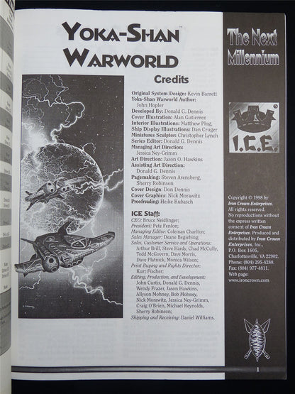 Silent Death: Yoka-Shan Warworld Miniatures Sourcebook - I.C.E. Booklet #2R6