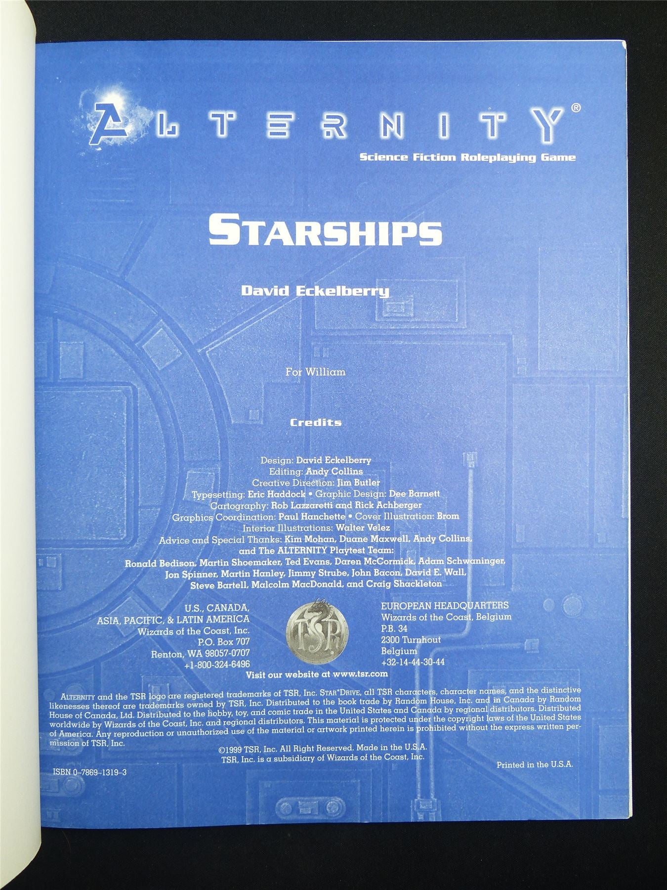 Alternity  Starships Roleplay - TSR Roleplay Softback #2VG