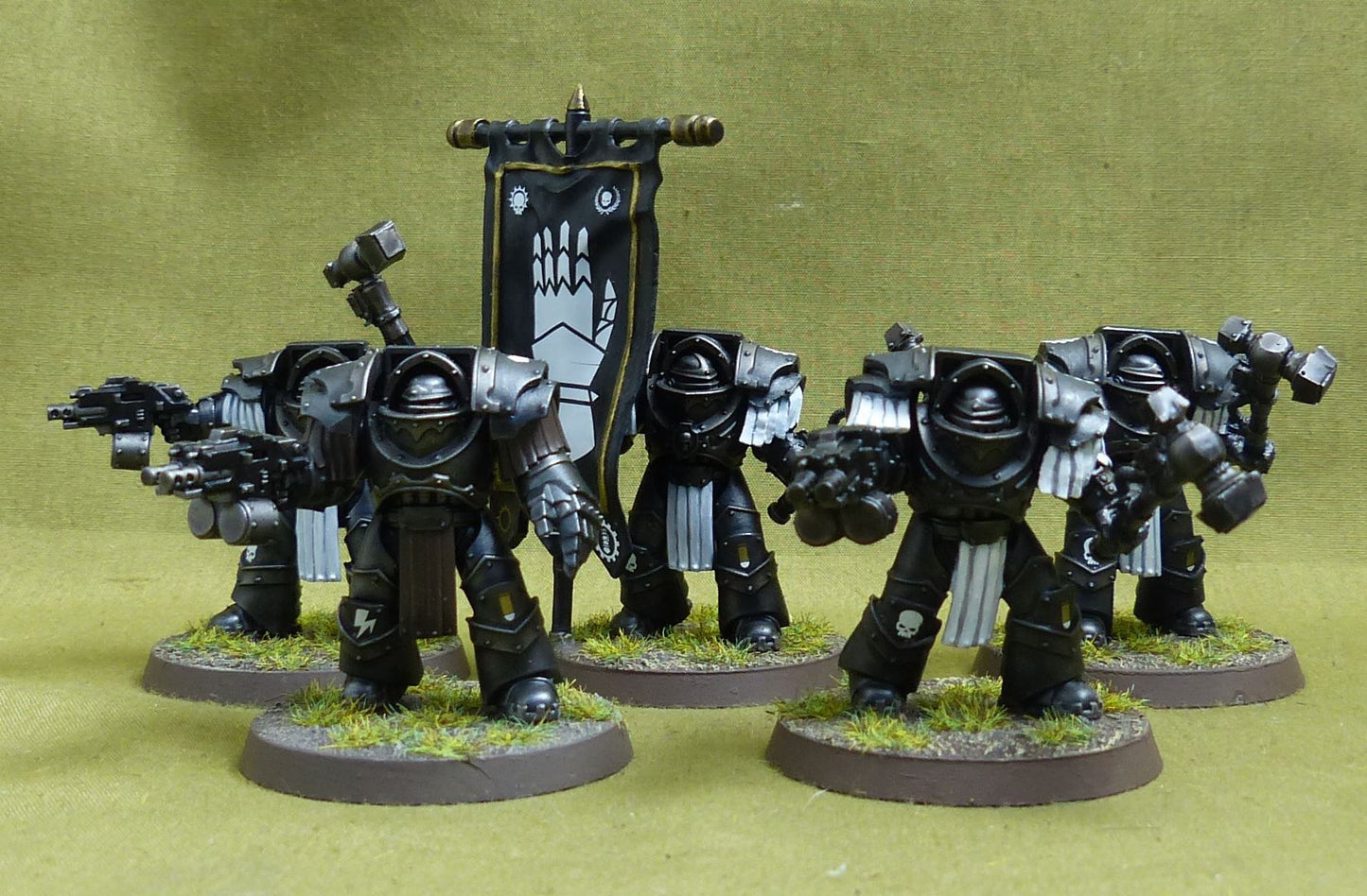 Legion Cataphractii Terminator Command Squad painted - Iron Hands - Warhammer Horus Heresy #2QA