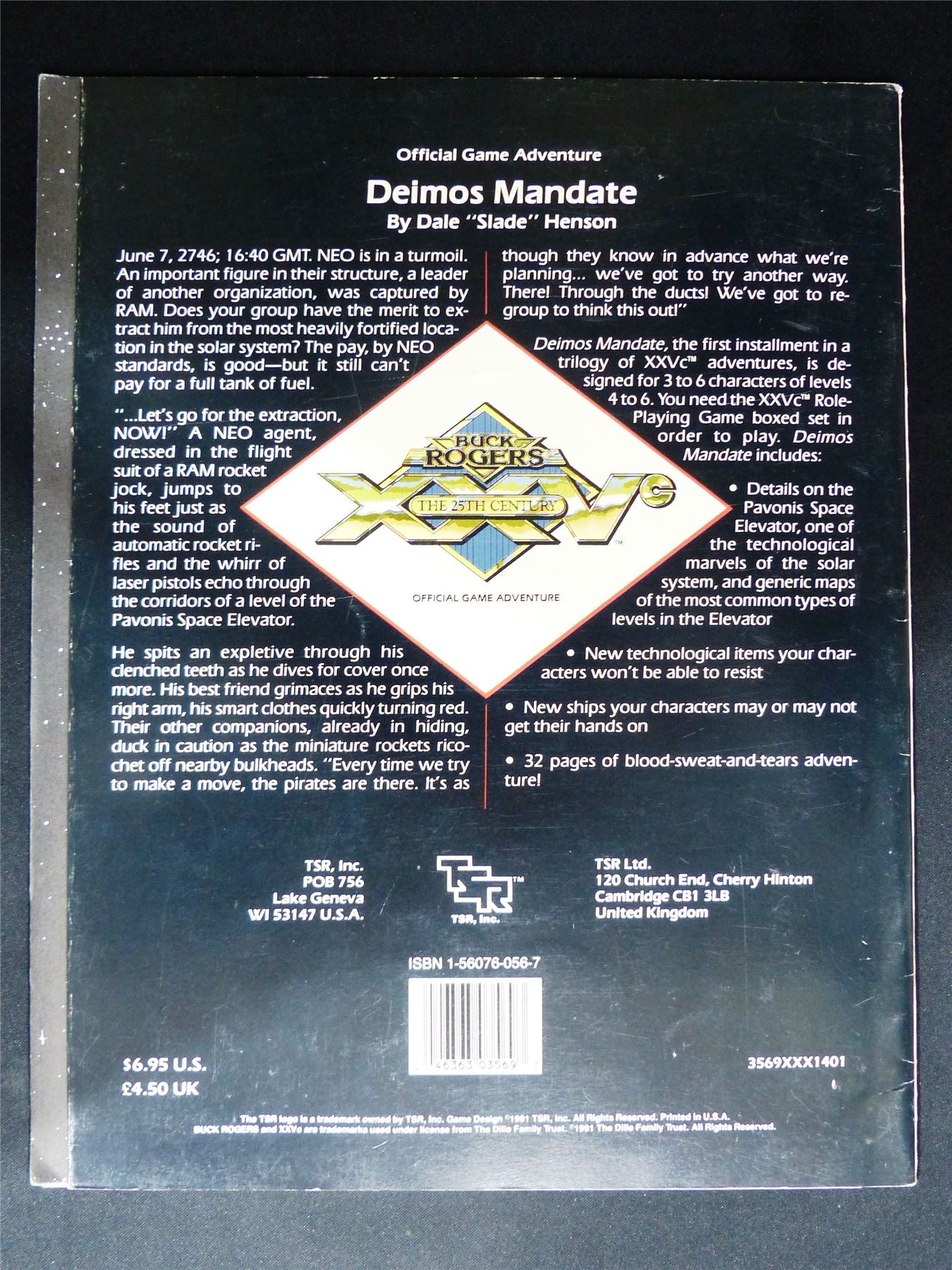Buck Rogers 25th Century: Deimos Mandate Adventure - TSR Roleplay Softback #2V6