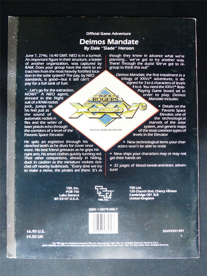 Buck Rogers 25th Century: Deimos Mandate Adventure - TSR Roleplay Softback #2V6