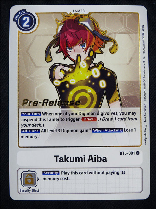 Takumi Abida BT5-091 R Pre-Release - Digimon Card #BZ
