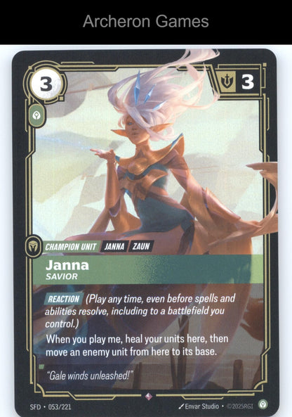 Janna - Savior SFD 053/221 R  Card Spiritforged