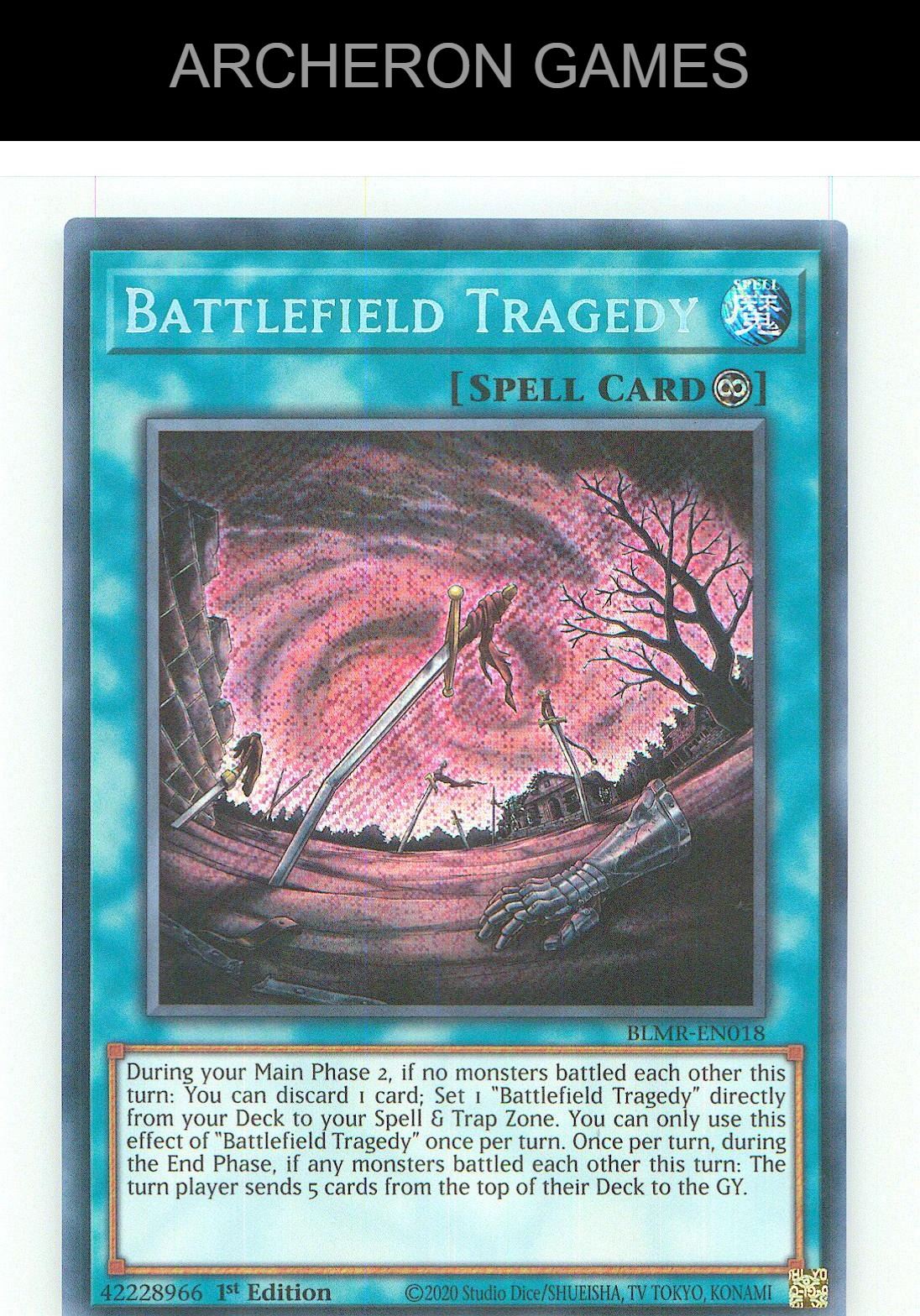 Battlefield Tragedy SEC YUGIOH Card 1st Edition